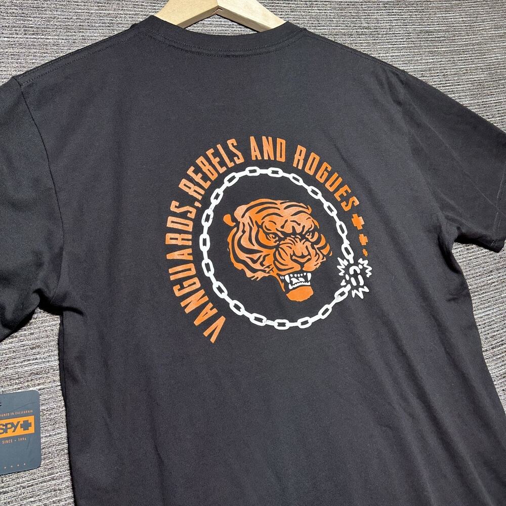 SPY Optic Shirt Men's M Black Short Sleeve Vanguards Pocket Tiger Rebels Rogues